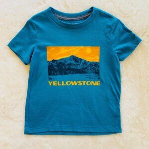 Old Navy Yellowstone National Park T-shirt size 5 teal Explore Nature Mountains